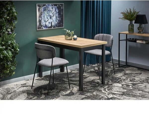 Masa COBALT, stejar/negru, PAL furniruit, 120x68x77 cm