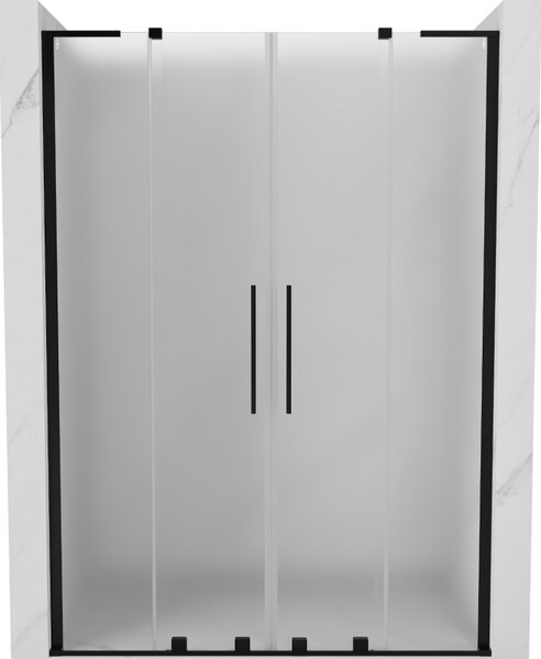 Mexen Velar L Duo, usa de dus culisanta pentru deschidere 140 cm, sticla mat 8 mm, negru mat, 871-140-003-32-70