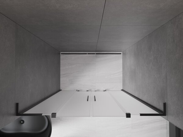 Mexen Velar L Duo, usa de dus culisanta pentru deschidere 140 cm, sticla mat 8 mm, negru mat, 871-140-003-32-70