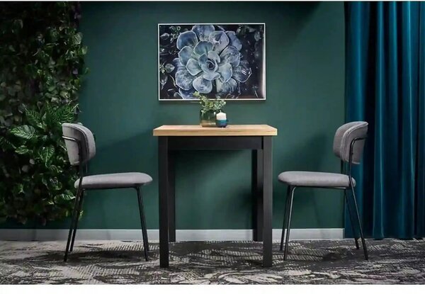 Masa COBALT, stejar/negru, PAL furniruit, 120x68x77 cm