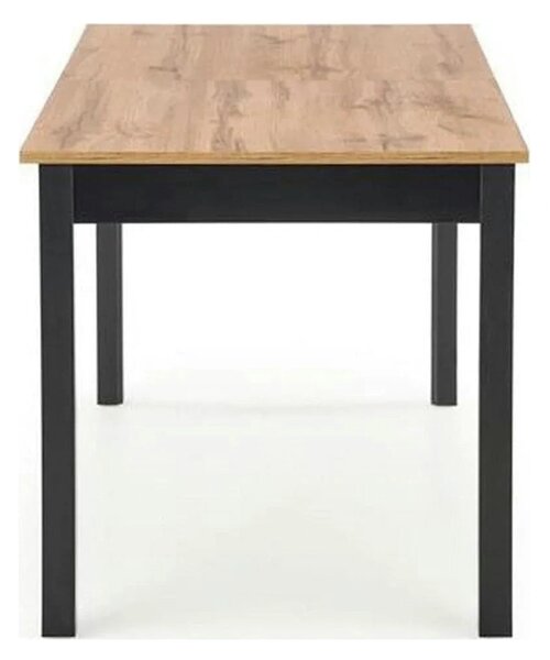 Masa extensibila GREG, stejar/negru, PAL, 124/168x74x75 cm