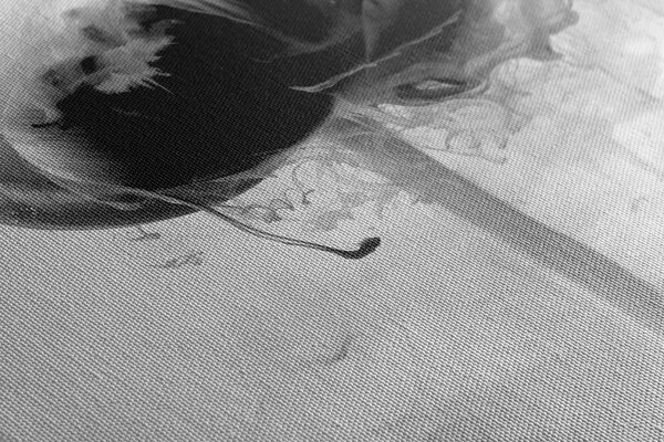Tablou floare interesantă alb-negru