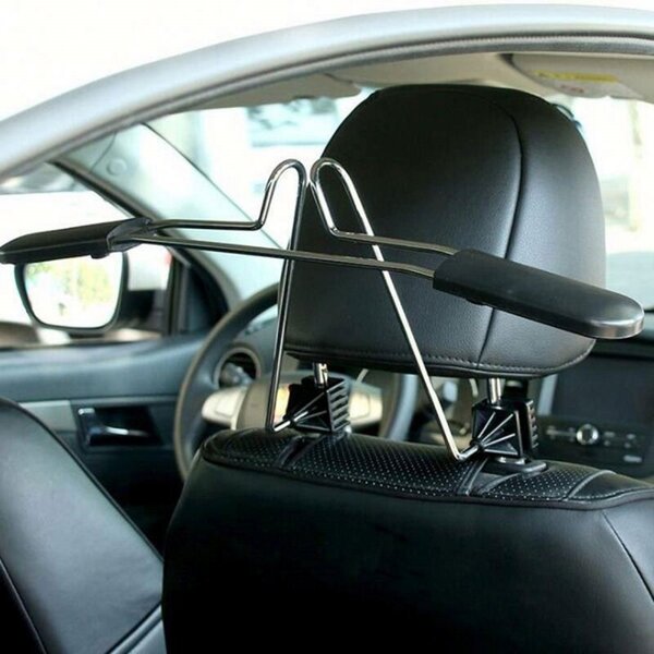 Umeras haine auto, dimensiune reglabila: 51 - 63 cm, otel, negru