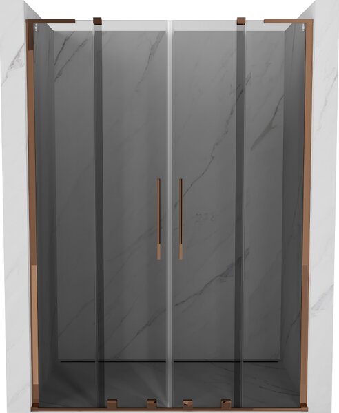 Mexen Velar L Duo, usa de dus culisanta pentru deschidere 140 cm, sticla gri 8mm, aur roz, 871-140-003-42-60