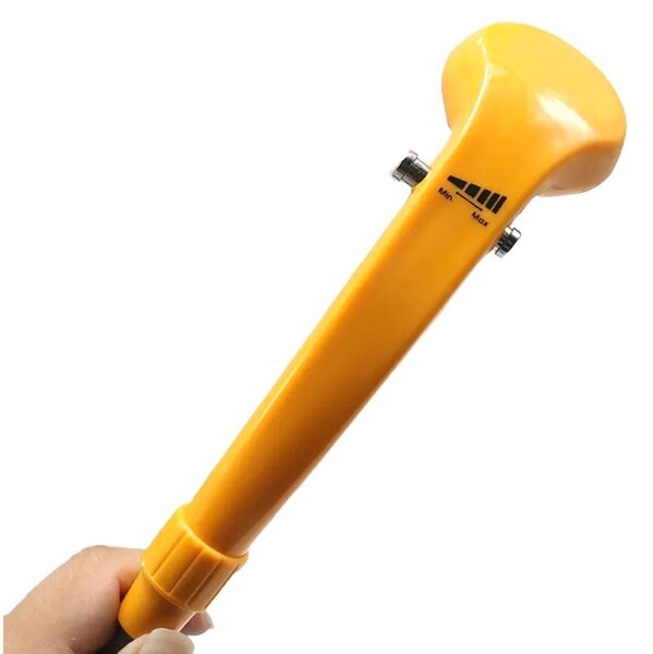 Dus portabil cu pompa, capacitate sac: 5L, filtru pompa, reglare flux apa, 60W, 12V, plastic, galben/gri
