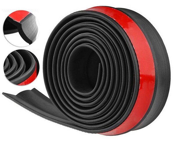 Banda protectie spoiler auto, spatula inclusa, cauciuc/plastic, 5 x 5mm, negru