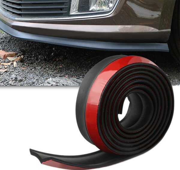 Banda protectie spoiler auto, spatula inclusa, cauciuc/plastic, 5 x 5mm, negru
