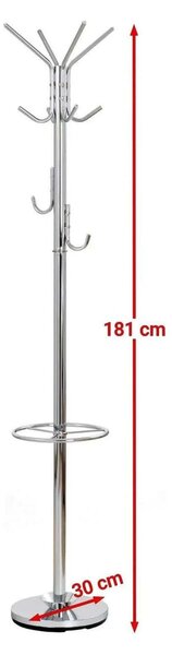 Cuier pom W24, crom, otel, 30x181 cm
