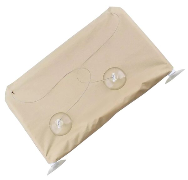 Pat suspendat pentru pisici, ventuze prindere, 55 x 32 cm, bej