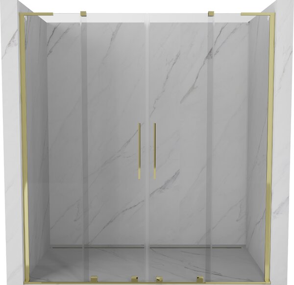 Mexen Velar L Duo, usa de dus culisanta pentru deschidere 170 cm, sticla transparenta 8 mm, auriu lucios, 871-170-003-02-50