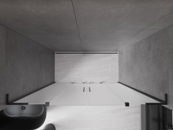 Mexen Velar L Duo, usa de dus culisanta pentru deschidere 200 cm, sticla mat 8 mm, negru mat, 871-200-003-32-70