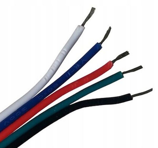 Cablu alimentare banda LED RGB, 5 fire 0.5 mm, rola lungime 100 m