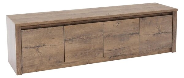Comoda TV MONTANA K4D, stejar lefkas inchis, PAL melaminat, 170x43x48
