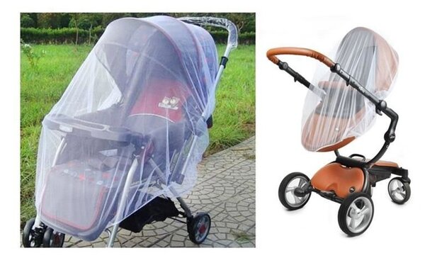 Plasa tantari pentru carucior, universala, poliester, alb