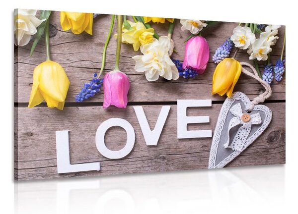 Tablou cu inscripția Love