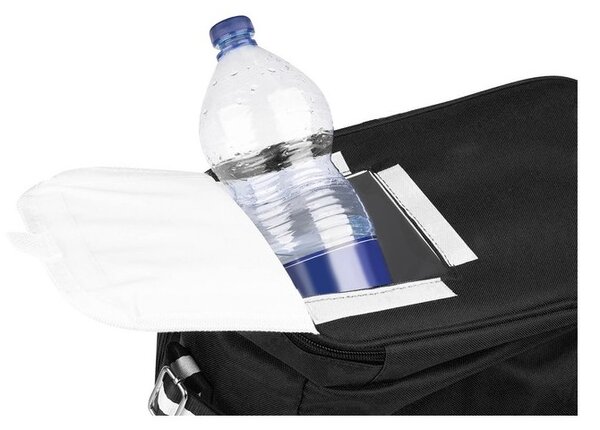 Geanta termina pentru picnic, impermeabila, 1 buzunar, PVC/poliester, 35x23x35 cm, negru