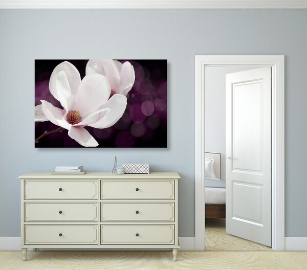 Tablou magnolie pe fundal abstract