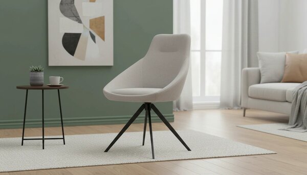 Scaun K431, gri deschis/negru, stofa clasica/metal, 55x54x84 cm