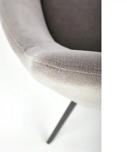Scaun K431, gri deschis/negru, stofa clasica/metal, 55x54x84 cm