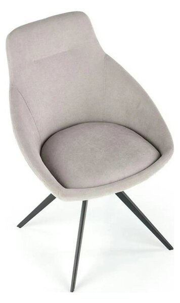 Scaun K431, gri deschis/negru, stofa clasica/metal, 55x54x84 cm