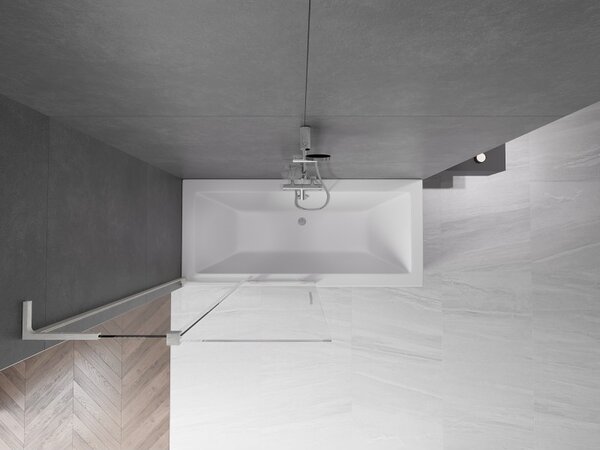 Mexen Velar L, paravan de baie glisant cu 2 aripi 100 x 150 cm, sticlă transparentă de 8 mm, oțel periat, 896-100-003-01-97