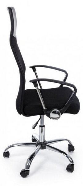 Scaun ergonomic directorial, inaltime reglabila 108-118 cm, spatar inalt, sezut inclinabil, negru