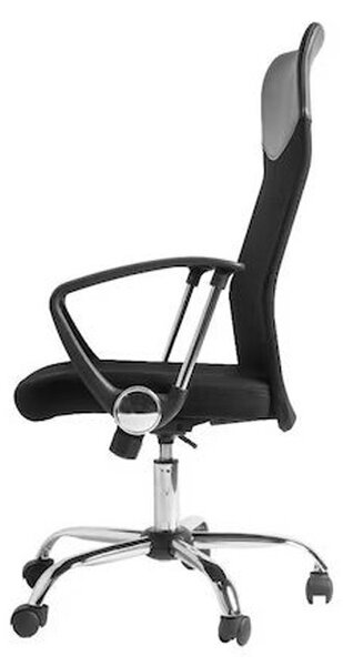 Scaun ergonomic directorial, inaltime reglabila 108-118 cm, spatar inalt, sezut inclinabil, negru
