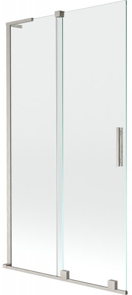 Mexen Velar L, paravan de baie glisant cu 2 aripi 100 x 150 cm, sticlă transparentă de 8 mm, oțel periat, 896-100-003-01-97