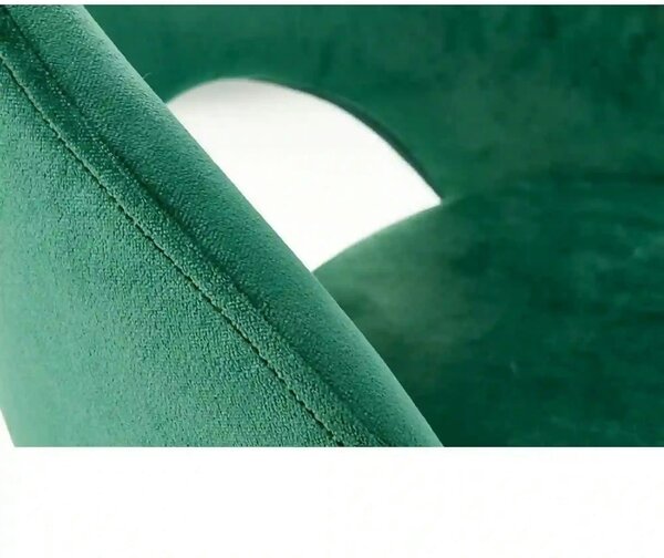 Scaun bar H96, verde inchis/negru, stofa/otel, 48x49x89 cm