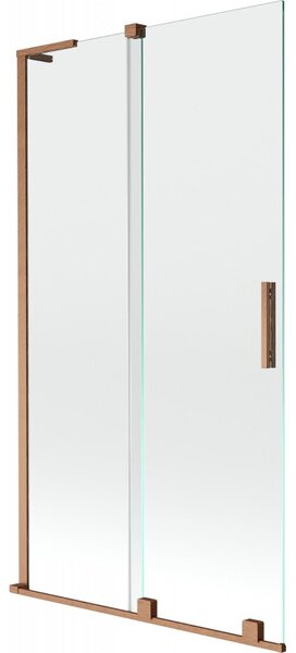 Mexen Velar L, paravan de baie glisant cu 2 aripi 100 x 150 cm, sticlă transparentă de 8 mm, cupru mat, 896-100-003-01-65