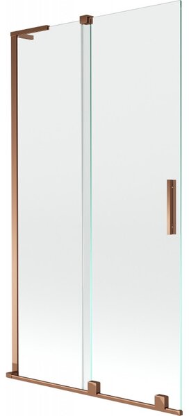 Mexen Velar L, paravan de baie glisant cu 2 aripi 100 x 150 cm, sticlă transparentă de 8 mm, aur roz, 896-100-003-01-60