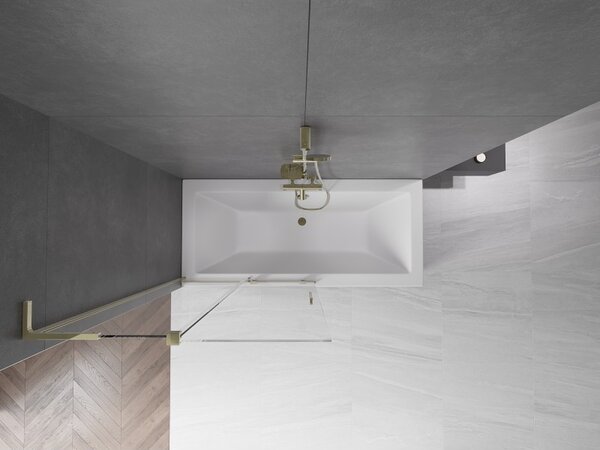 Mexen Velar L, paravan de baie glisant cu 2 aripi 100 x 150 cm, sticlă transparentă de 8 mm, profil auriu lucios, 896-100-003-01-50