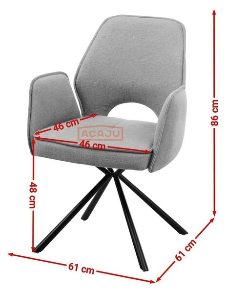 Scaun NELE structura metalica, gri, 61x61x48/86
