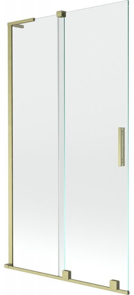 Mexen Velar L, paravan de baie glisant cu 2 aripi 100 x 150 cm, sticlă transparentă de 8 mm, profil auriu mat, 896-100-003-01-55