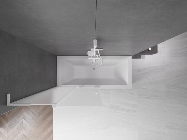 Mexen Velar L, paravan de baie glisant cu 2 aripi 110 x 150 cm, sticlă mată 8 mm, alb mat, 896-110-003-31-20