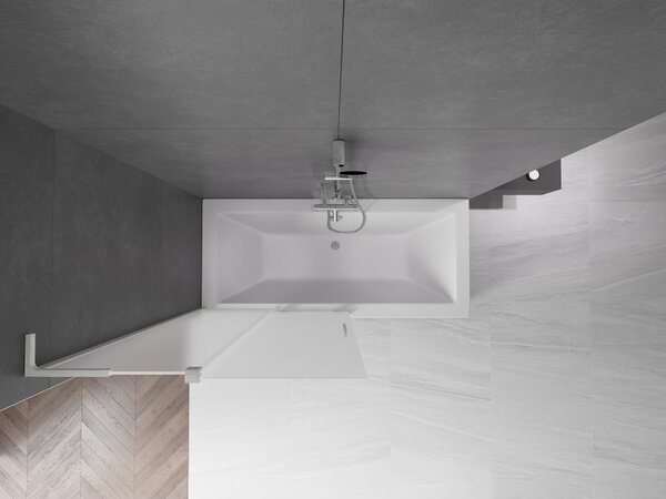 Mexen Velar L, paravan de baie glisant cu 2 aripi 100 x 150 cm, sticlă mată 8 mm, oțel periat, 896-100-003-31-97