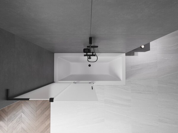Mexen Velar L, paravan de baie glisant cu 2 aripi 100 x 150 cm, sticlă mată 8 mm, negru mat, 896-100-003-31-70