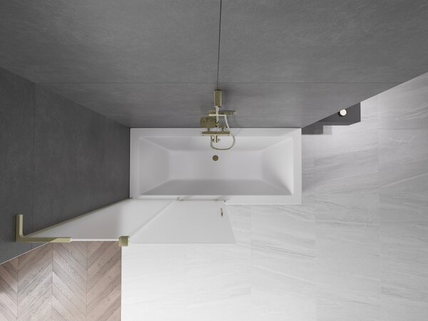 Mexen Velar L, paravan de baie glisant cu 2 aripi 110 x 150 cm, sticlă mată 8 mm, auriu strălucitor, 896-110-003-31-50