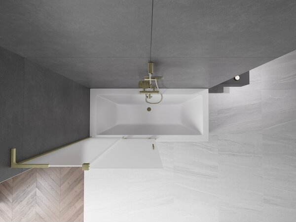 Mexen Velar L, paravan de baie glisant cu 2 aripi 100 x 150 cm, sticlă mată 8 mm, auriu mat, 896-100-003-31-55