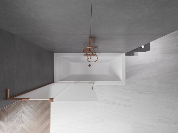 Mexen Velar L, paravan de baie glisant cu 2 aripi 100 x 150 cm, sticlă mată 8 mm, aur roz, 896-100-003-31-60
