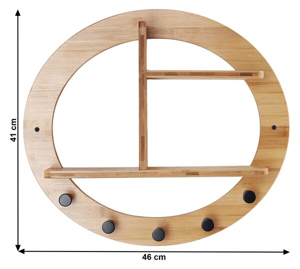 Raft ARTID TYP 1, stejar/negru, lemn/otel, 46x10x41 cm