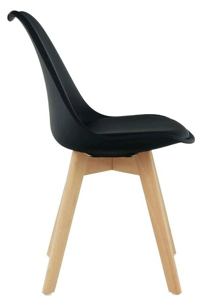 Scaun BALI 2 NEW, negru/fag, piele ecologica/plastic/lemn, 48x56x81 cm