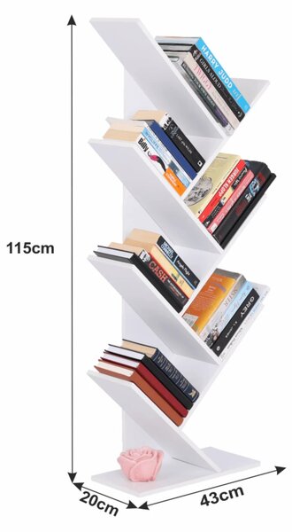 Biblioteca BAKI NEW TYP 2, alb, DTD laminat, 40x20x115 cm