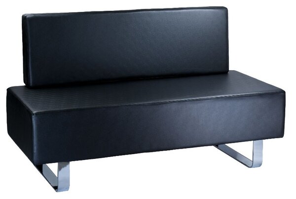 Canapea sala de asteptare, tapiterie piele eco, latime 140 cm, negru