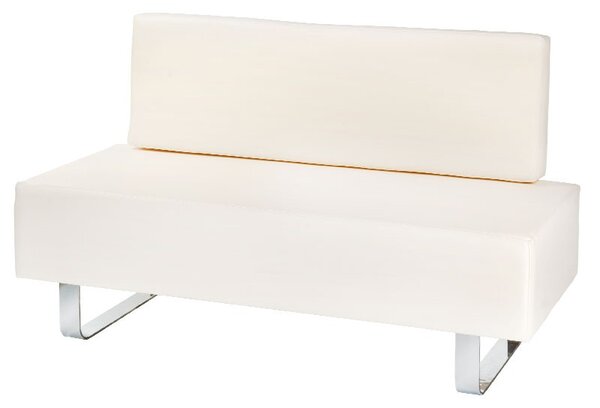 Canapea sala de asteptare, piele ecologica, latime 140 cm, crem