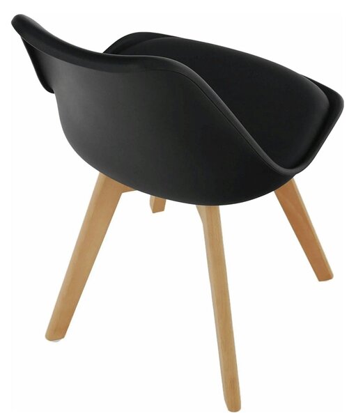 Scaun BALI 2 NEW, negru/fag, piele ecologica/plastic/lemn, 48x56x81 cm