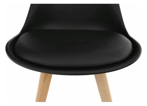Scaun BALI 2 NEW, negru/fag, piele ecologica/plastic/lemn, 48x56x81 cm