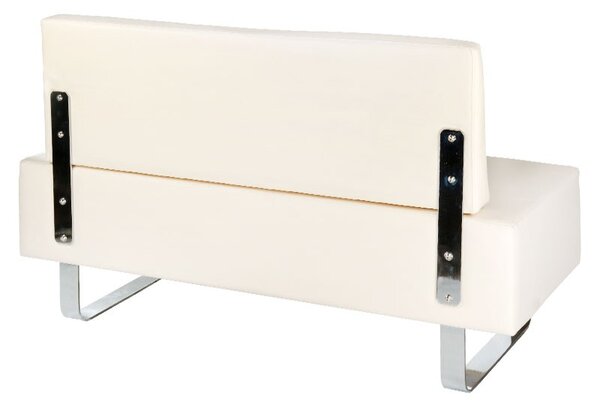 Canapea sala de asteptare, piele ecologica, latime 140 cm, crem