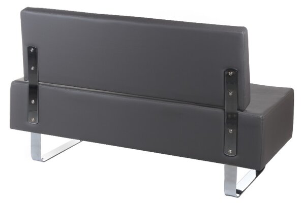 Canapea pentru sala de asteptare, tapiterie piele ecologica, latime 140 cm, gri