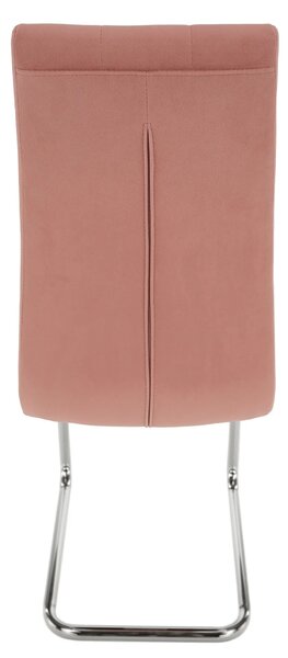 Scaun bucatarie SALOMA NEW, stofa catifelata roz, 42x56,5x105 cm